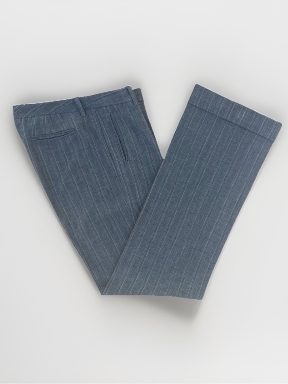 Eddie Bauer Vashon Fit Wide Leg 90s Pinstriped Dress Pants Gray Size 10T